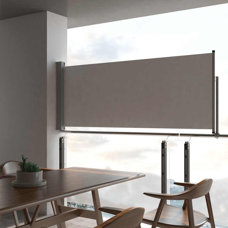 vidaXL Zaťahovacia bočná markíza na terasu 100x300 cm, sivá
