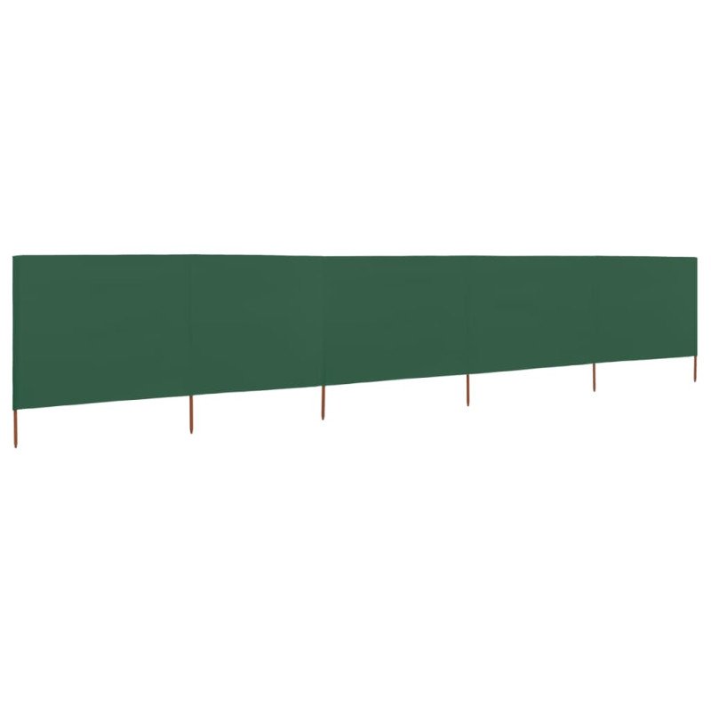 vidaXL 5-panelová zábrana proti vetru látková 600x80 cm zelená