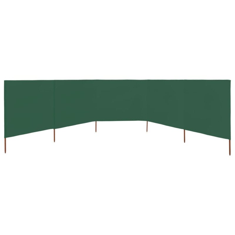 vidaXL 5-panelová zábrana proti vetru látková 600x80 cm zelená