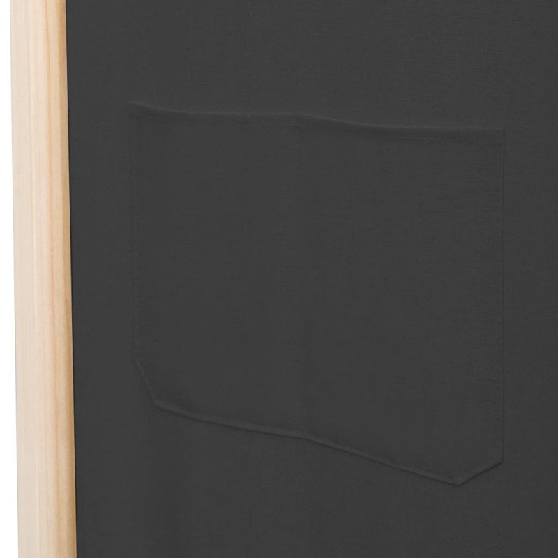 vidaXL 5-panelový paraván sivý 200x170x4 cm látkový