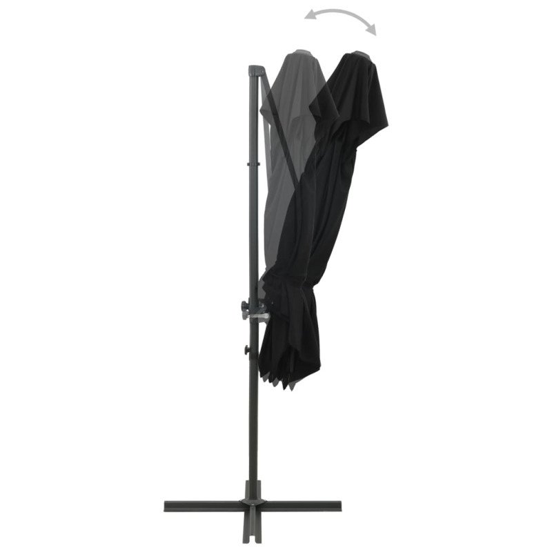 vidaXL Závesný slnečník s dvojitou strieškou čierny 250x250 cm