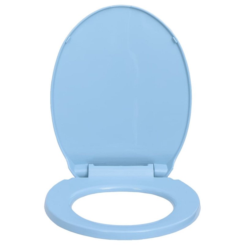 vidaXL WC sedadlo, pomalé sklápanie, rýchloupínacie, modré, oválne