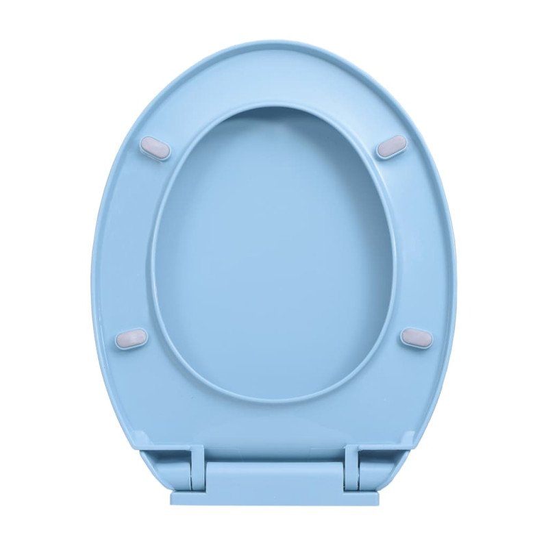 vidaXL WC sedadlo, pomalé sklápanie, rýchloupínacie, modré, oválne
