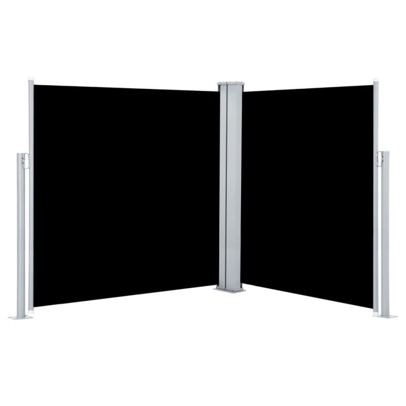 vidaXL Zaťahovacia dvojitá bočná markíza na terasu 170x600 cm, čierna