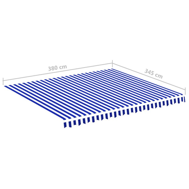 vidaXL Náhradná látka na markízu modro-biela 4x3,5 m