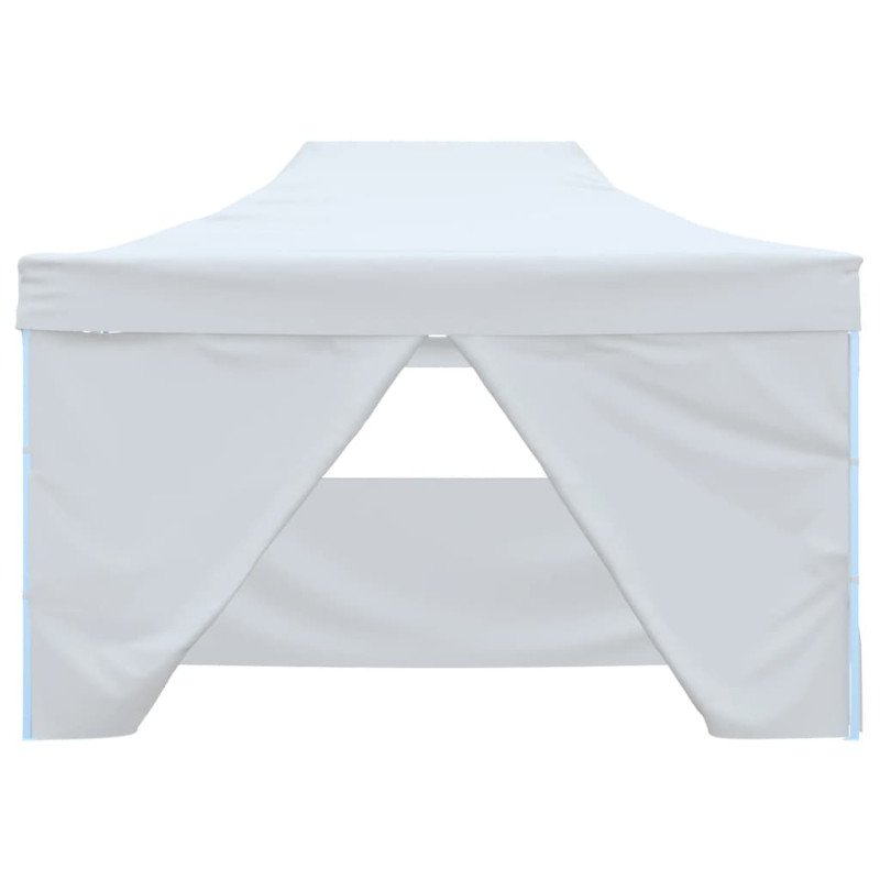 vidaXL Skladací párty stan so 4 stenami 3x4,5 m, biely