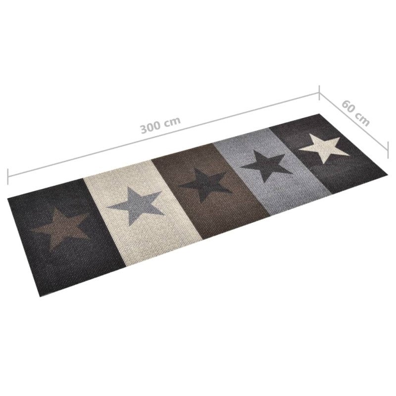 vidaXL Kuchynský koberec prateľný hviezdičkový dizajn 60x300 cm
