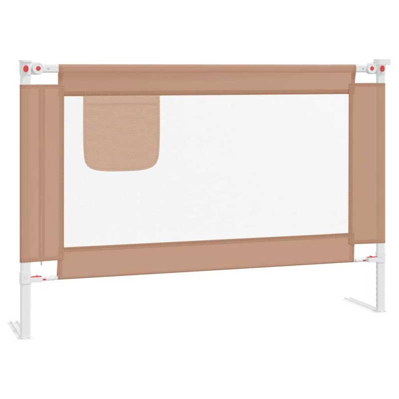 vidaXL Zábrana na detskú posteľ sivohnedá 100x25 cm látka