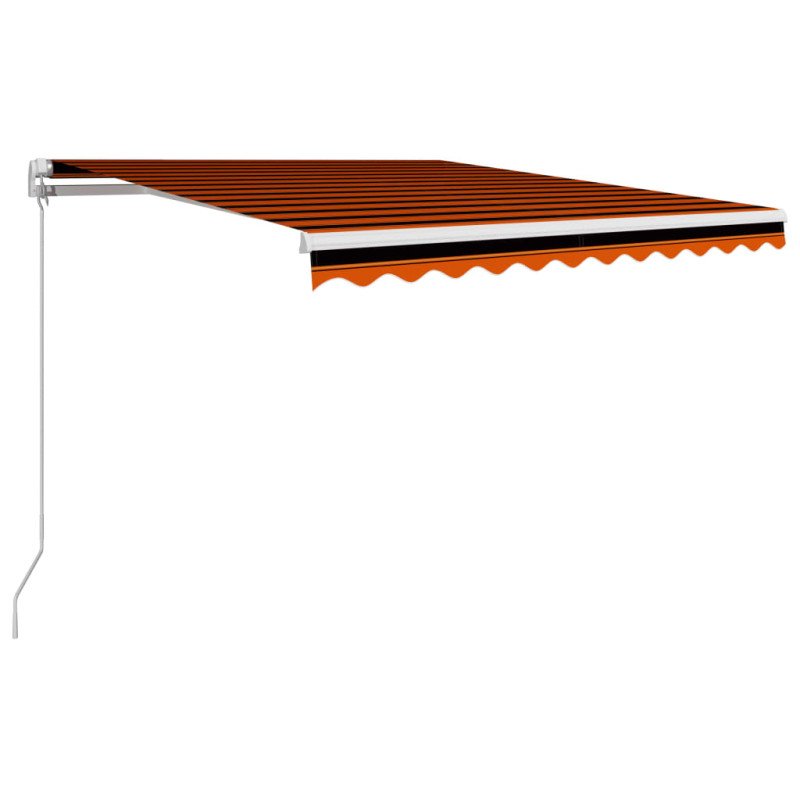 vidaXL Ručne zaťahovacia markíza oranžová a hnedá 300x250 cm