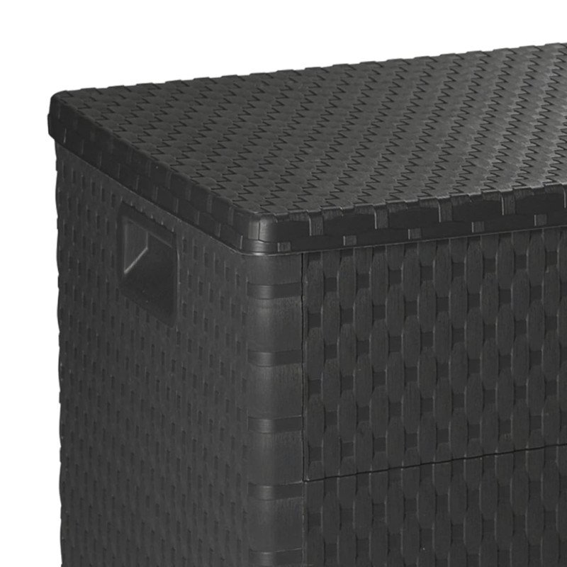 vidaXL Záhradný úložný box, antracitový 120x56x63 cm, PP ratan