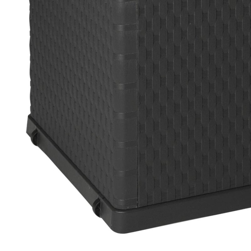 vidaXL Záhradný úložný box, antracitový 120x56x63 cm, PP ratan