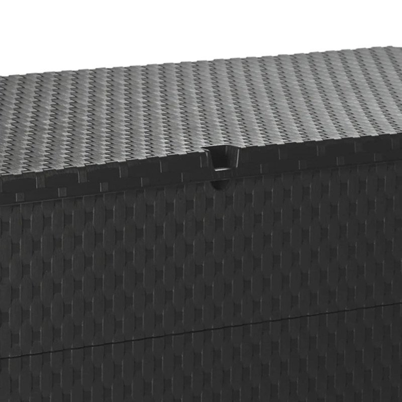 vidaXL Záhradný úložný box, antracitový 120x56x63 cm, PP ratan