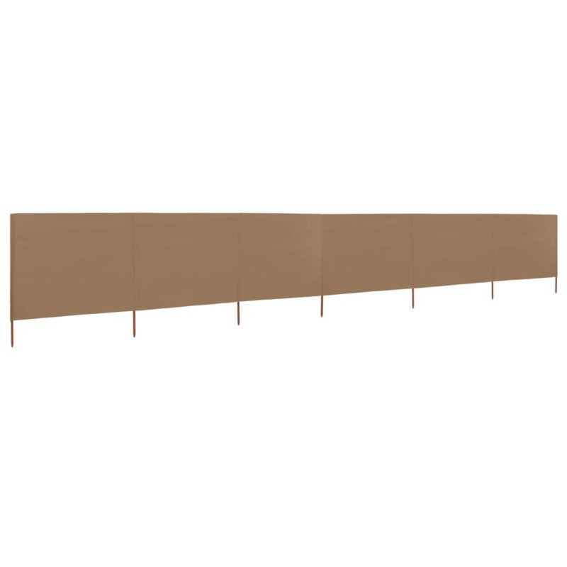vidaXL 6-panelová zábrana proti vetru látková 800x160 cm sivo-hnedá