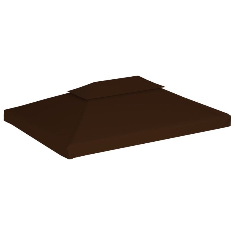 vidaXL Dvojitá strieška na altánok 310 g/m², 4x3 m, hnedá