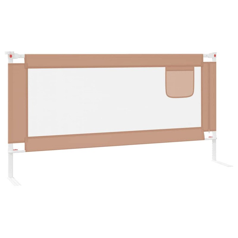 vidaXL Zábrana na detskú posteľ sivohnedá 180x25 cm látka