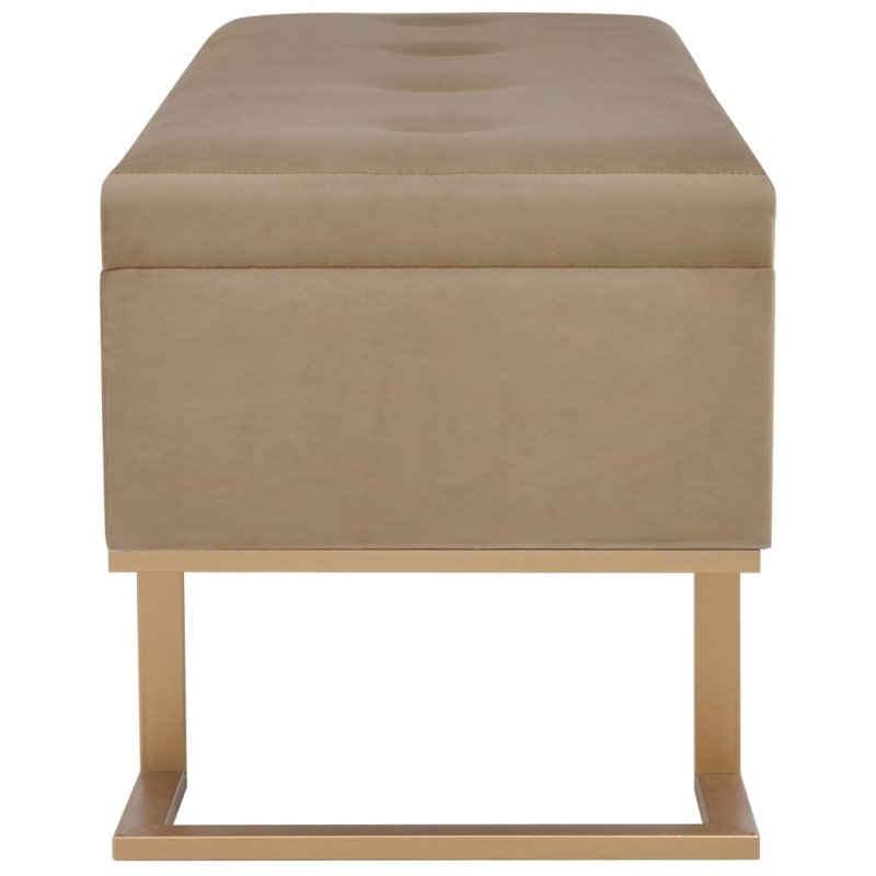vidaXL Lavica s úložným priestorom 105 cm, béžová, zamat