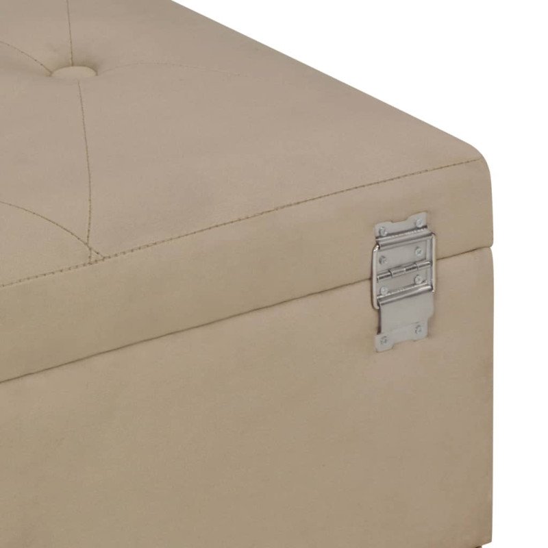 vidaXL Lavica s úložným priestorom 105 cm, béžová, zamat