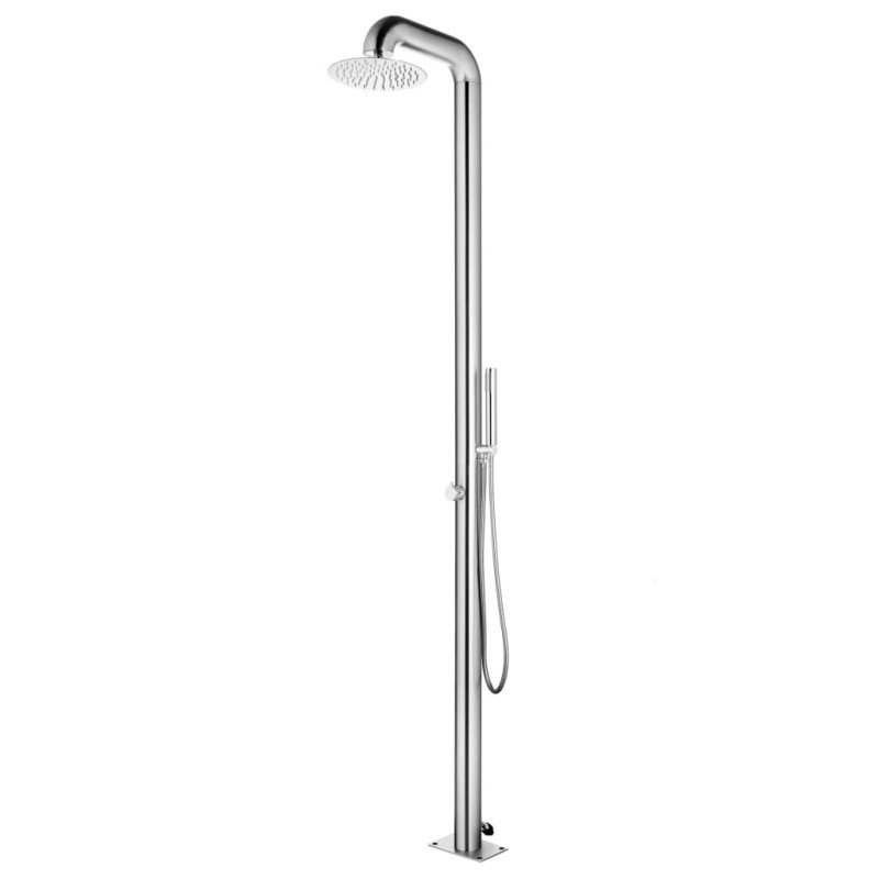 vidaXL Záhradná sprcha so sivým podstavcom 230 cm nehrdzavejúca oceľ