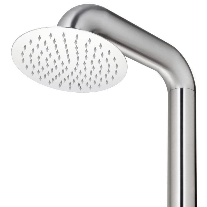 vidaXL Záhradná sprcha s hnedým podstavcom 230 cm nehrdzavejúca oceľ