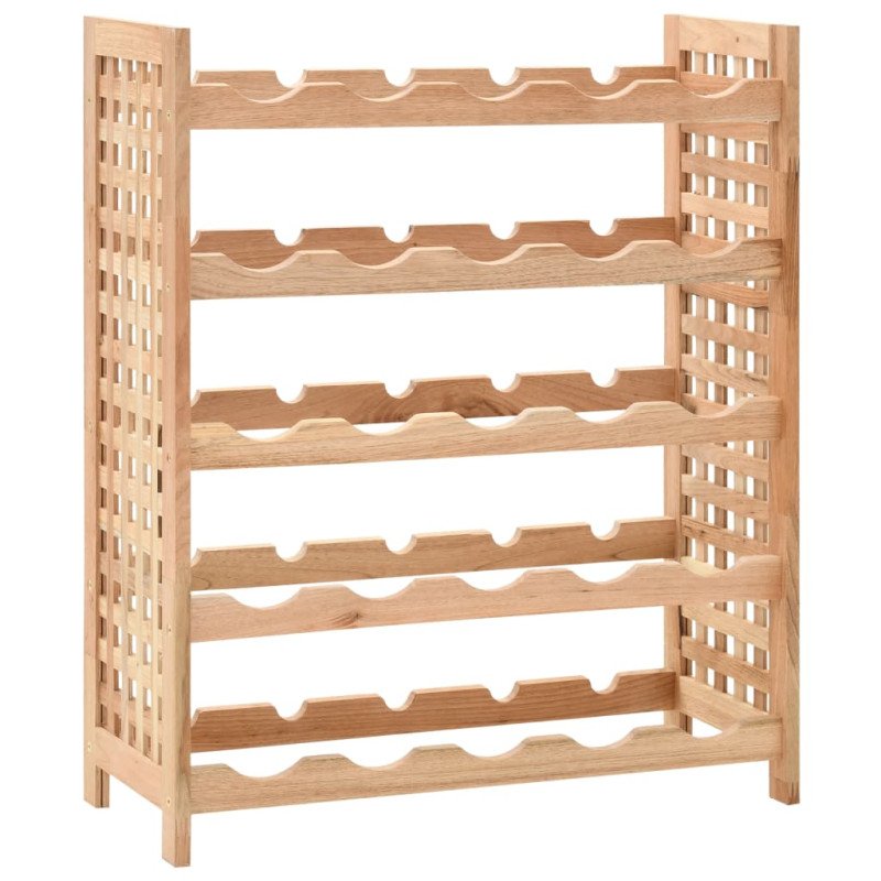 vidaXL Stojan na víno na 25 fliaš, orechový masív 63x25x73 cm