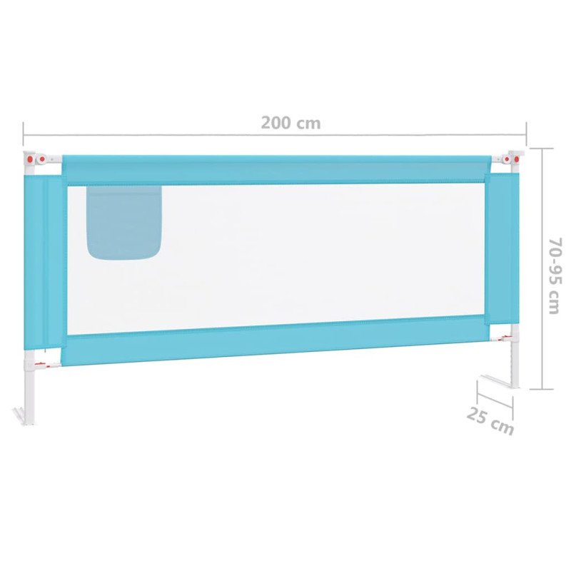 vidaXL Zábrana na detskú posteľ modrá 200x25 cm látka