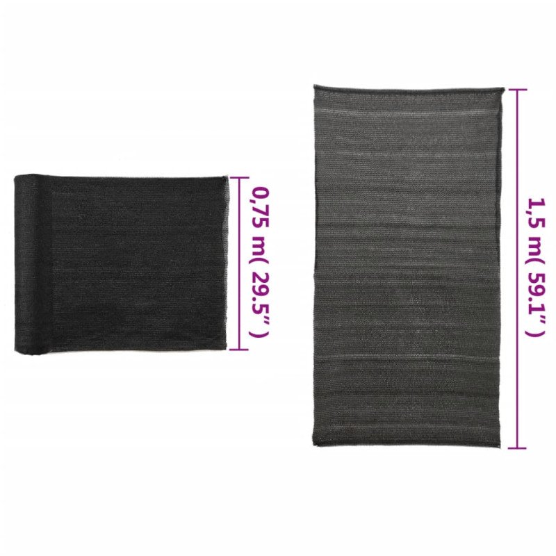 vidaXL Tieniaca sieť HDPE 1,5x25 m čierna