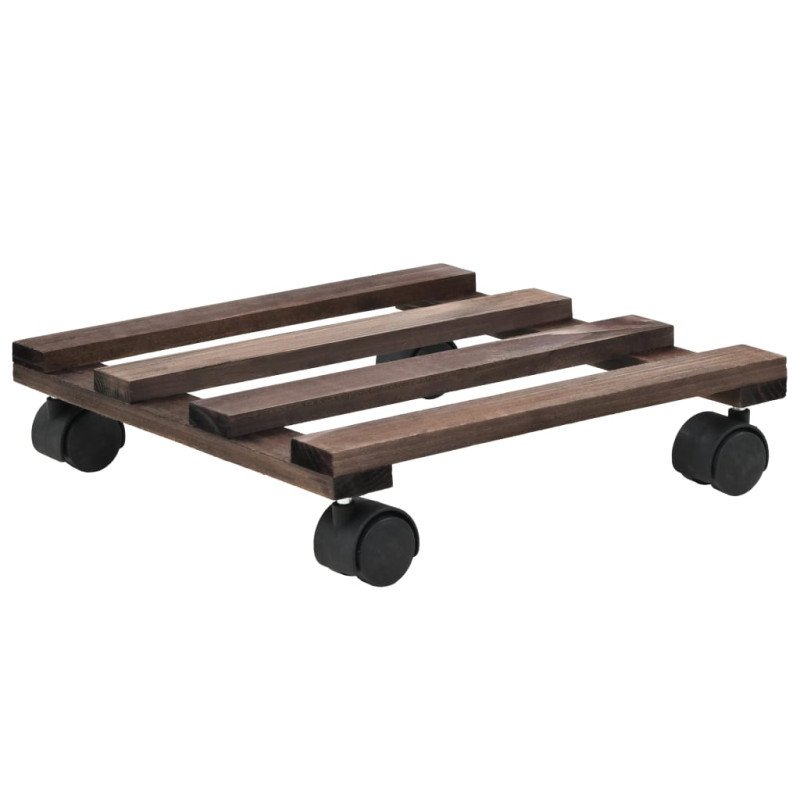 vidaXL Podstavec pod kvetináč na kolieskach 4 ks 25x25 cm cédrové drevo