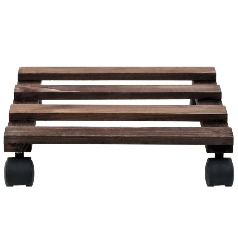 vidaXL Podstavec pod kvetináč na kolieskach 4 ks 25x25 cm cédrové drevo