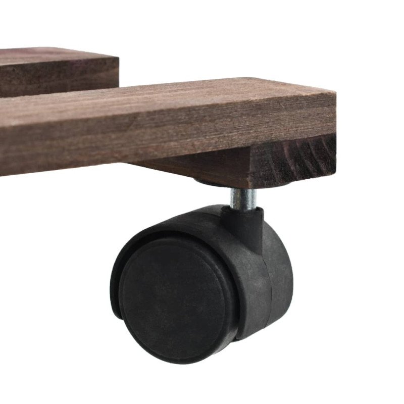 vidaXL Podstavec pod kvetináč na kolieskach 4 ks 25x25 cm cédrové drevo