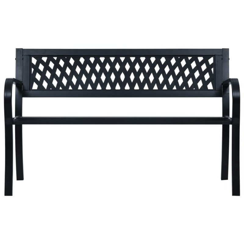 vidaXL Záhradná lavička 125 cm, čierna, oceľ