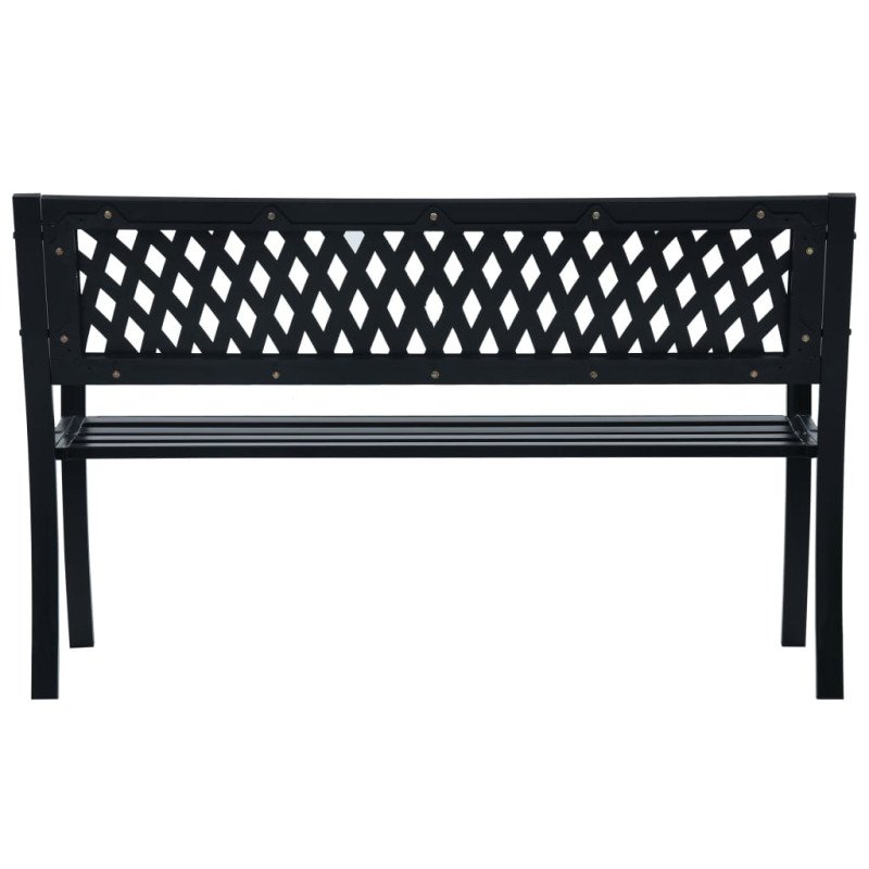 vidaXL Záhradná lavička 125 cm, čierna, oceľ
