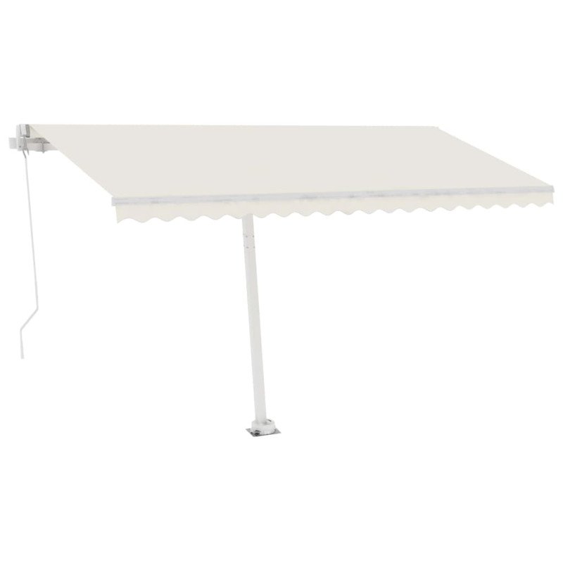 vidaXL Samostatne stojaca ručne zaťahovacia markíza 400x300 cm krémová