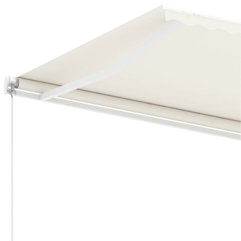 vidaXL Samostatne stojaca ručne zaťahovacia markíza 400x300 cm krémová