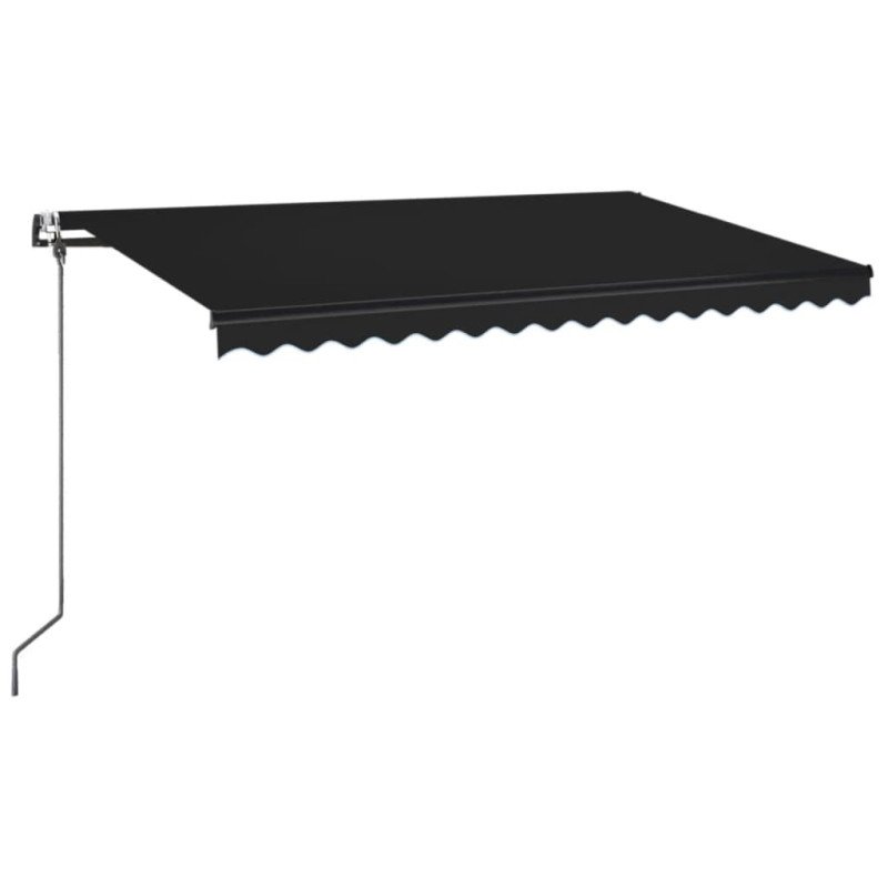 vidaXL Automatická markíza, LED a senzor vetra 400x350 cm, antracitová