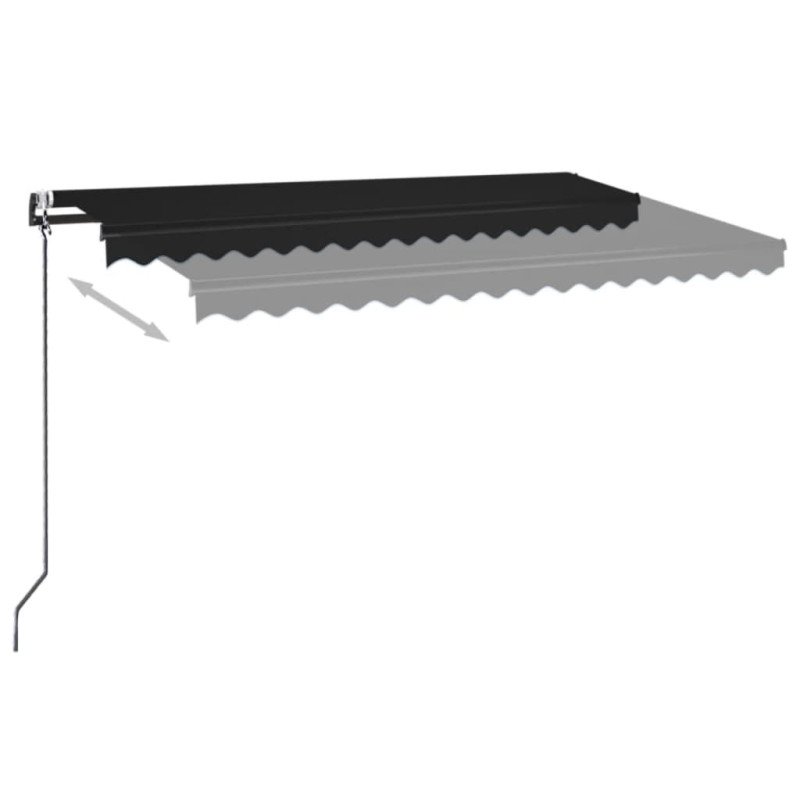 vidaXL Automatická markíza, LED a senzor vetra 400x350 cm, antracitová