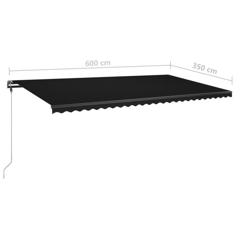 vidaXL Stojaca ručne zaťahovacia markíza 600x350 cm antracitová