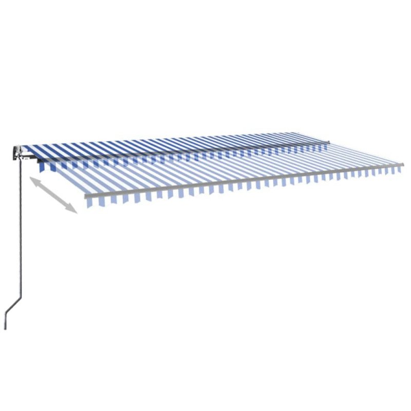 vidaXL Automaticky zaťahovacia markíza 600x350 cm modrá a biela