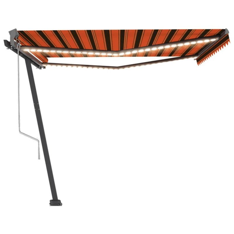 vidaXL Automatická markíza s LED a senzorom 400x300 cm oranžovo-hnedá