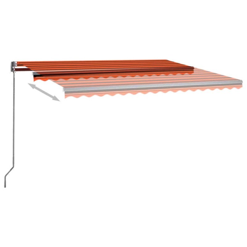 vidaXL Automatická markíza s LED a senzorom 400x300 cm oranžovo-hnedá