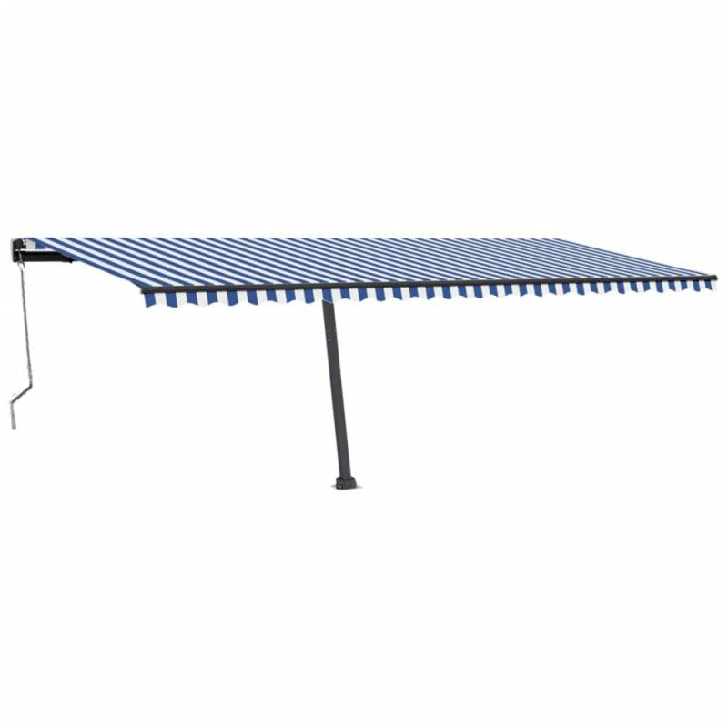 vidaXL Automatická markíza s LED a senzorom vetra 600x300cm modrobiela