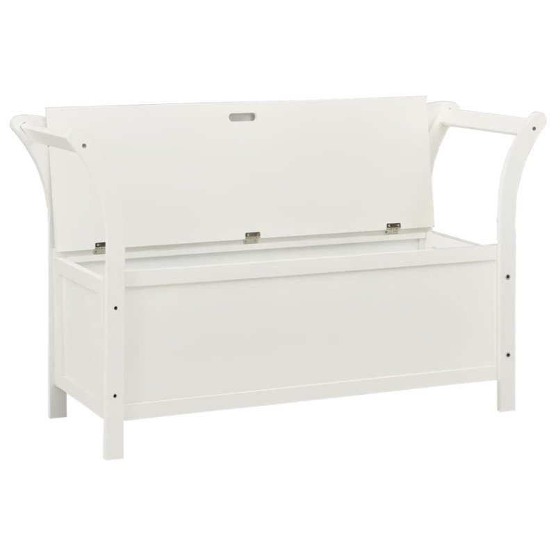 vidaXL Lavica biela 107x45x75,5 cm masívna jedľa