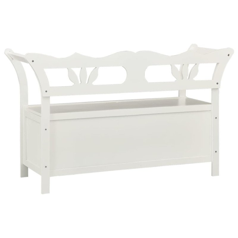 vidaXL Lavica biela 107x45x75,5 cm masívna jedľa