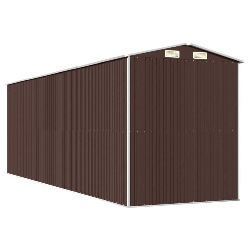 vidaXL Záhradná kôlňa tmavohnedá 192x606x223 cm pozinkovaná oceľ