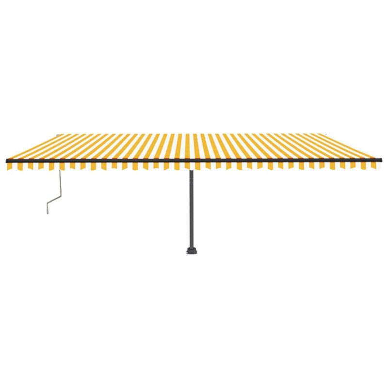 vidaXL Automatická markíza, LED a senzor vetra 600x350 cm, žltá/biela
