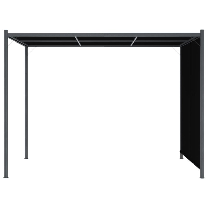 vidaXL Záhradná pergola s výsuvnou strechou antracitová 3x3 m