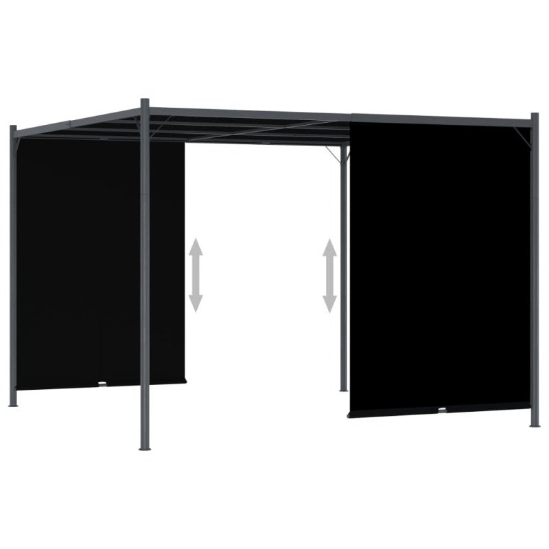 vidaXL Záhradná pergola s výsuvnou strechou antracitová 3x3 m