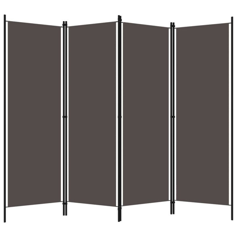 vidaXL 4-panelový paraván antracitový 200x180 cm 