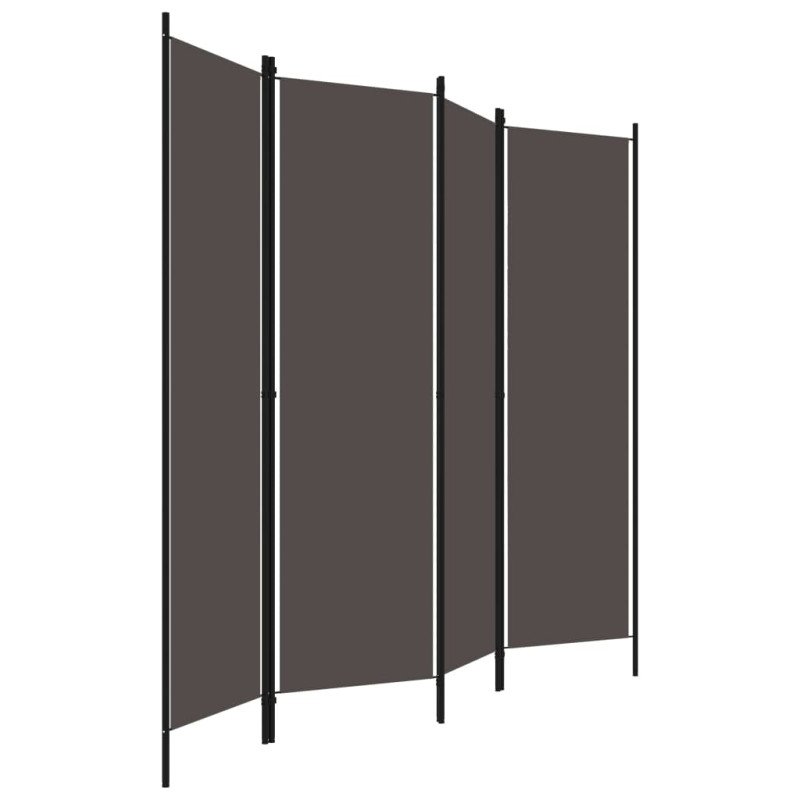 vidaXL 4-panelový paraván antracitový 200x180 cm 