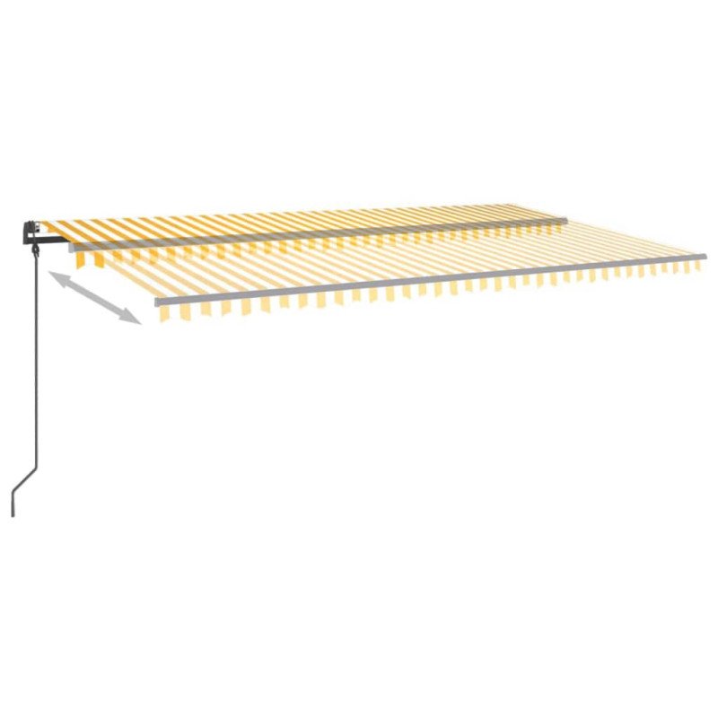 vidaXL Automatická markíza s LED a senzorom vetra 6x3,5 m žlto-/biela