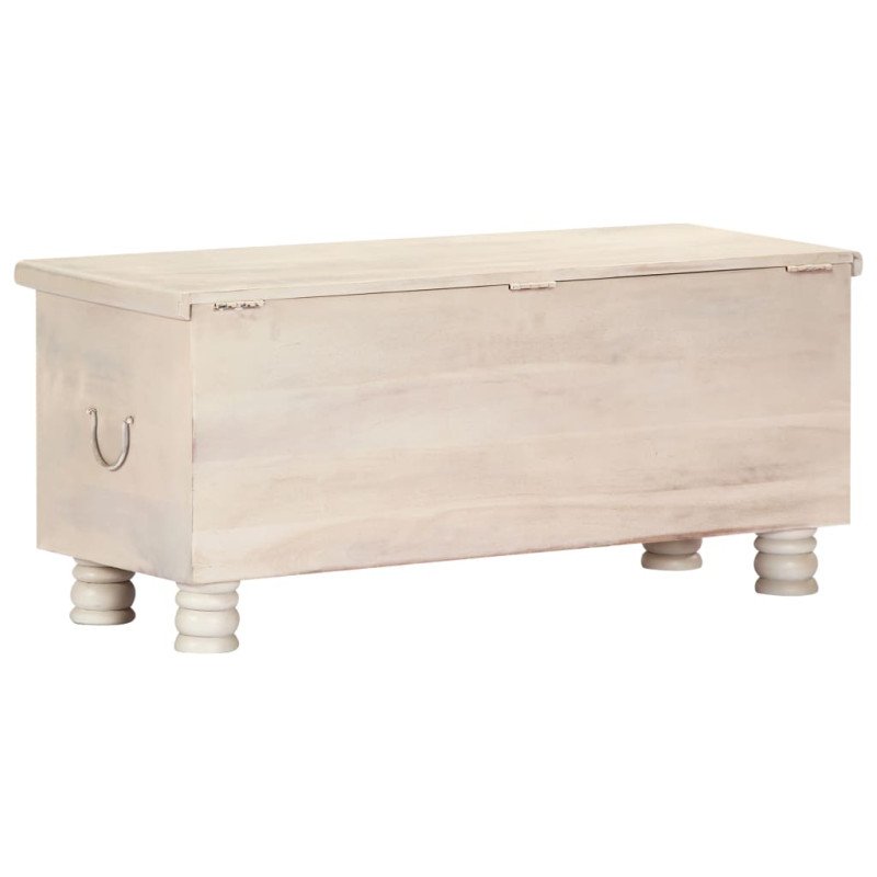 vidaXL Úložný box biely 110x40x45 cm masívne akáciové drevo